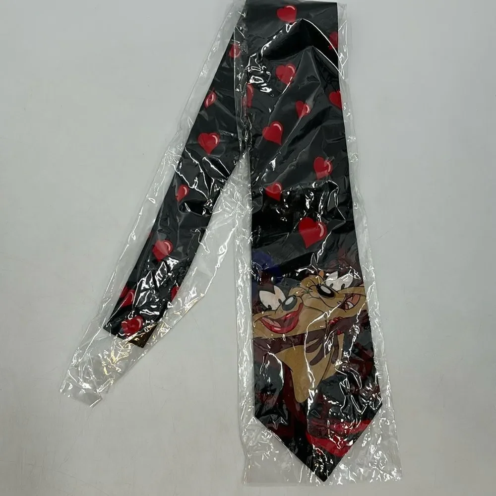 Vintage 1996 Looney Tunes Mania Valentines Tasmanian Devil Taz Neck Tie